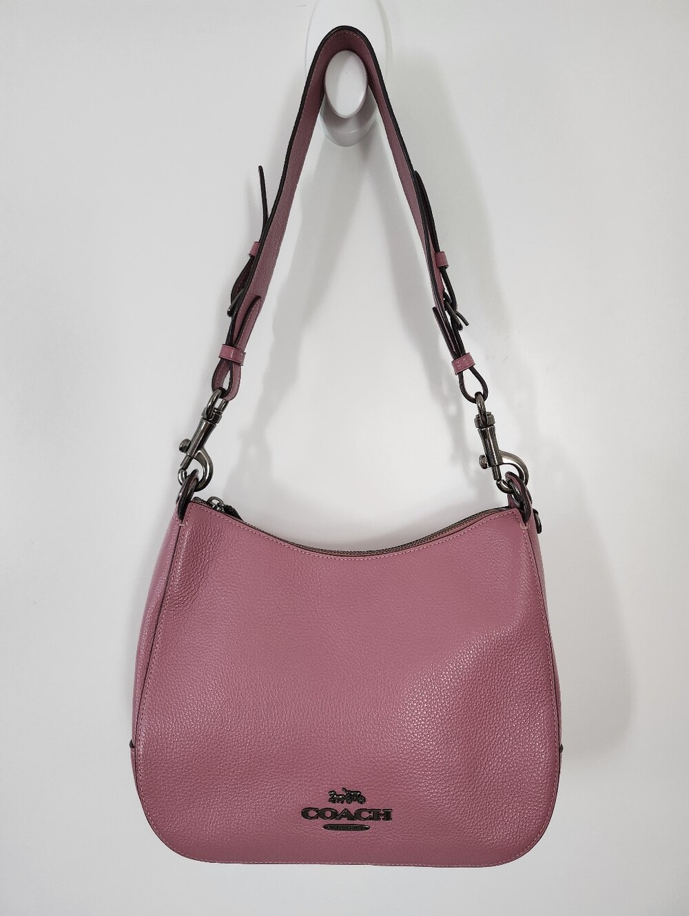 COACH Jes Hobo Rose Pink Shoulder Hand Bag Pebbled Leather